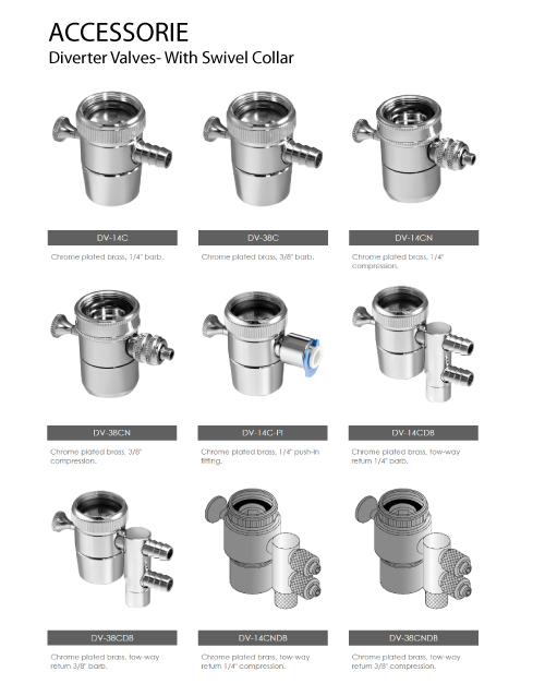 DIVERTER VALVES/ WITH SWIVEL COLLAR