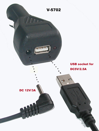 Dual-output USB (3A)car charger