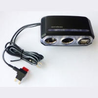 USB + dual-socket adapter (w/fuse box)