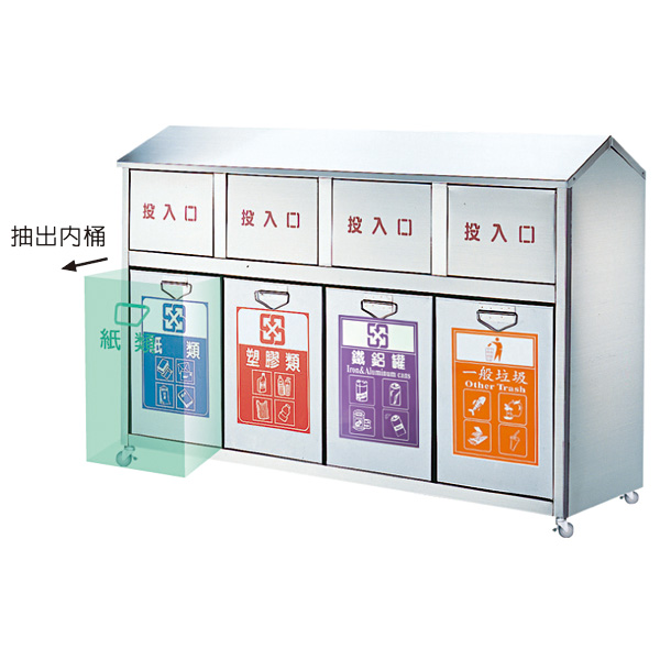 Movable Outdoor Recycling Bin