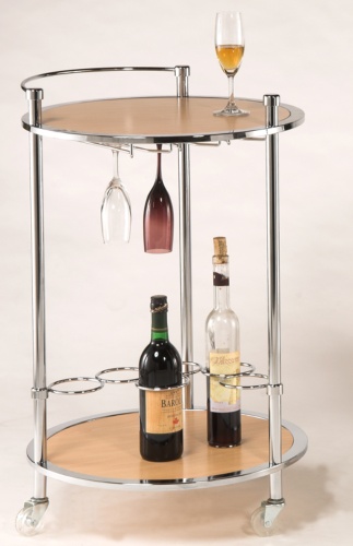 Two-layer, three-leg cart with glass rack