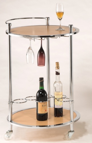 Two-layer, three-leg cart with glass rack Two-layer, three-leg cart with glass rack