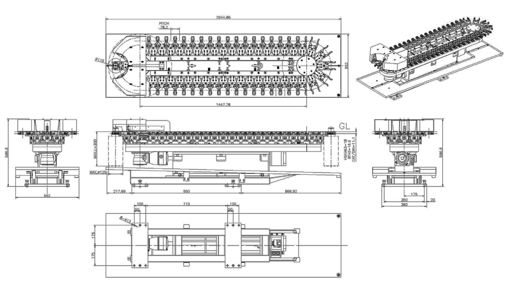 CHAIN GRIPPER TYPE TOOL MAGAZINE