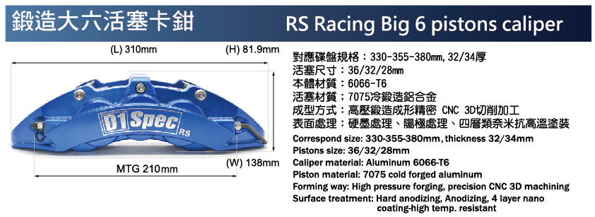 鍛造RS大六活塞套件