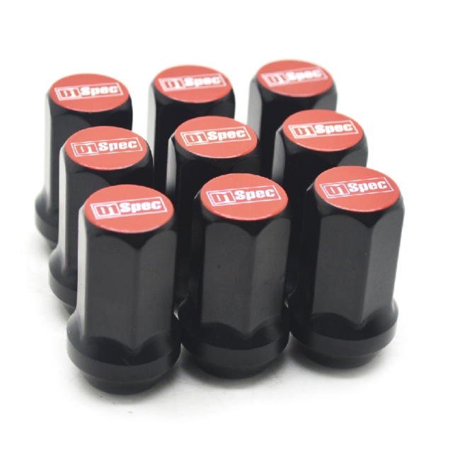 H17 Hexagon Wheel Lug Nuts Red Closed End