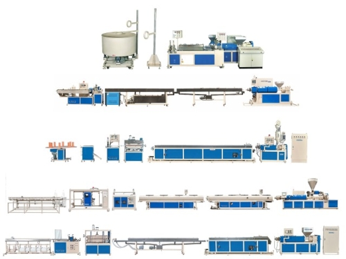 Line Of Single / Twin Screw Extrusion Plastic Pipe Making Machine Line Of Single / Twin Screw Extrusion Plastic Pipe Making Machine