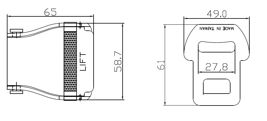 Aluminum safety buckle