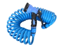 3/8” 25FT coil hose with plastic connector and 6 pattern plastic trigger nozzle