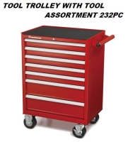 TOOL TROLLEY WITH TOOL ASSORTMENT 232PC