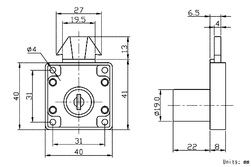 Rim lock Rim lock