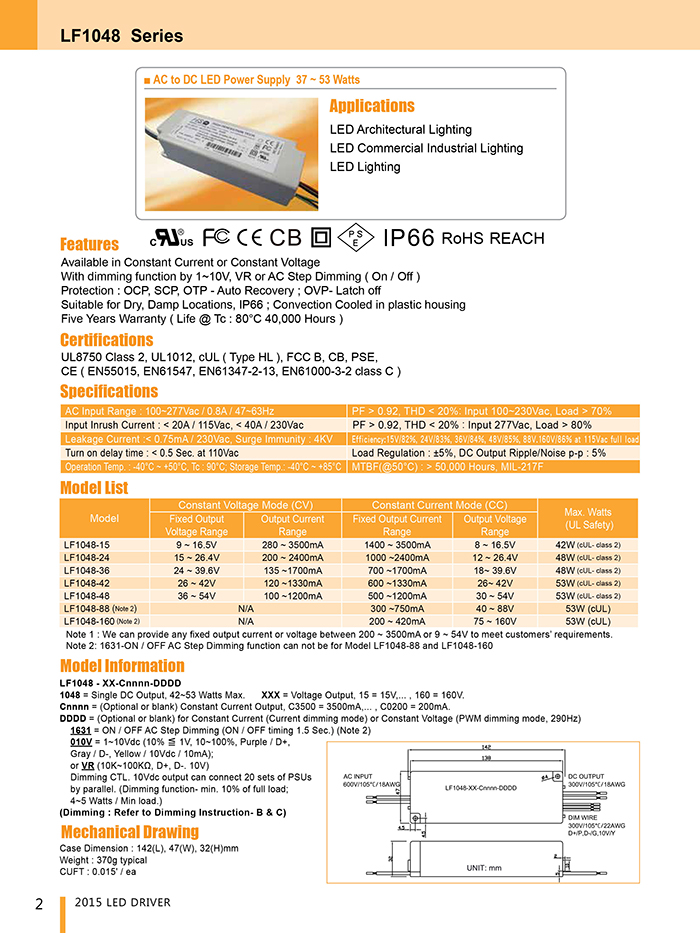 LF1048 Series - LF1048(37-53W), AC / DC