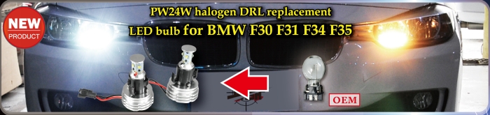 PW24W halogen DRL replacement LED Bulb for BMW F30 F31 F34 F35