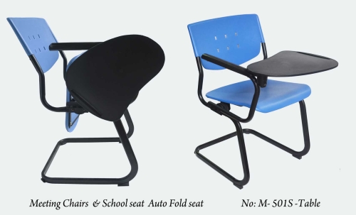 椅座收合式学生椅+写字板