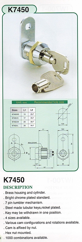 Cam Lock (Cylindrical Type)