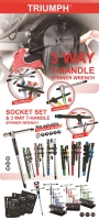 3 Way T-Handle Spinner Wrench and Socket Set