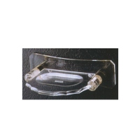 Wall-mount, brass-alloy and acrylic soap dish