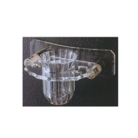 Wall-mount, brass-alloy and acrylic gargling cup holder