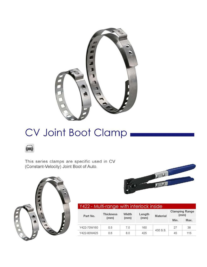 CV Joint Boot Clamp (Multi-range with interlock inside)
