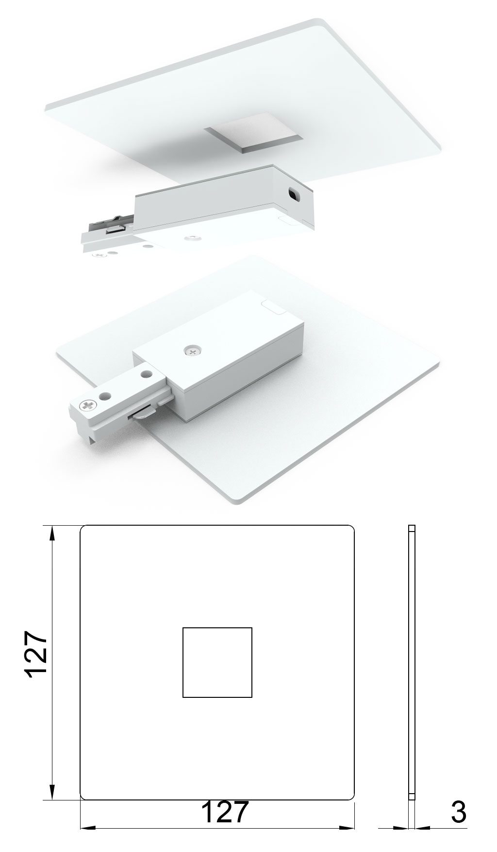 W-342 三線軌道 電源壁孔蓋