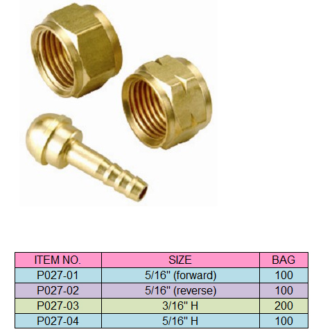 Barbed Adapter Oxygen Aceylene Gas