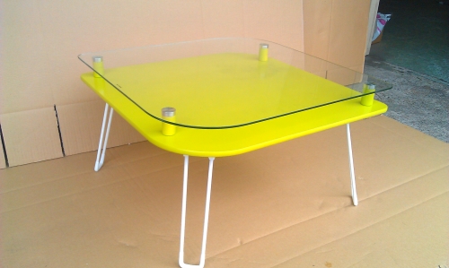 Shape double layer glass table 二層硝子テープル Shape double layer glass table 二層硝子テープル