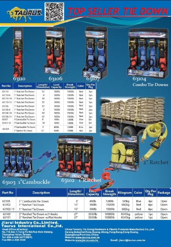 TOP Seller of Ratchet & Cambuckle Tie Downs TOP Seller of Ratchet & Cambuckle Tie Downs
