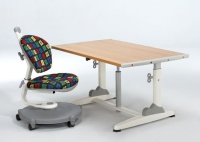 Height Adjustable Desk + Swivel Chair w/Footrest