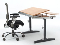 Manual Height Adjustable Tilt Table + e-Chair