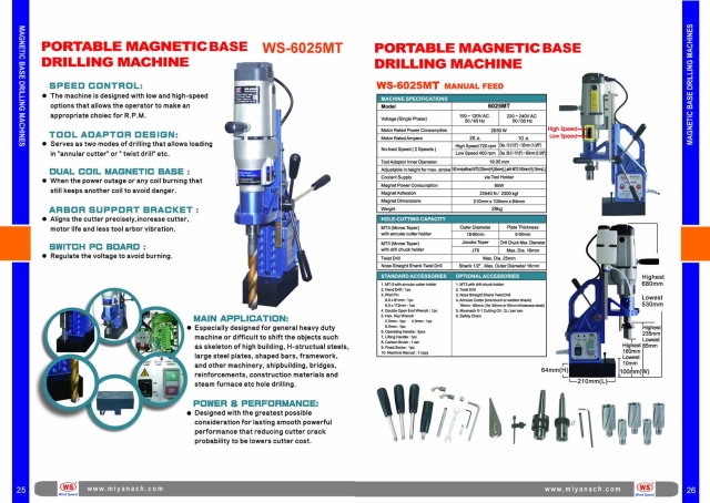 WS-6025 Magnetic Core Drill