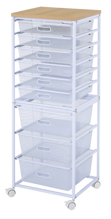 9-Tier Storage Rack (With 6 Shallow Iron Mesh Baskets + 3 Tall Iron Mesh Baskets)