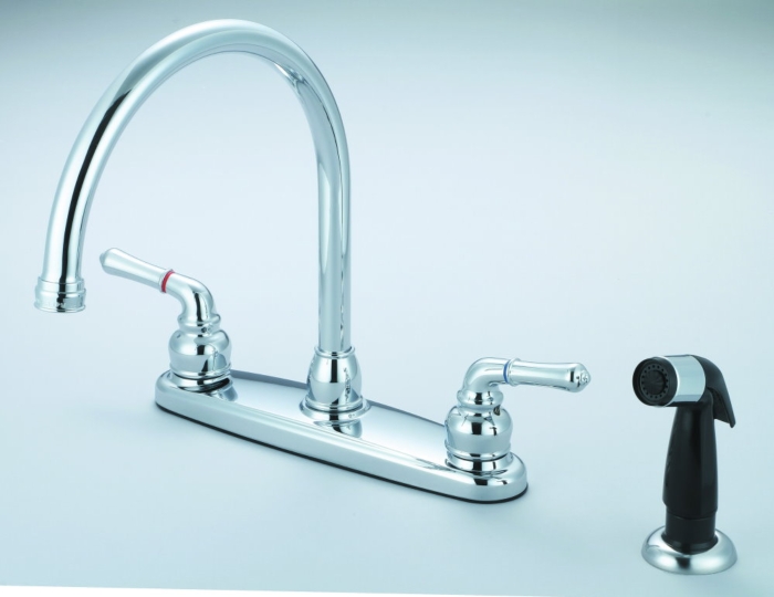 Two Handles Kitchen Faucet With Sprayer