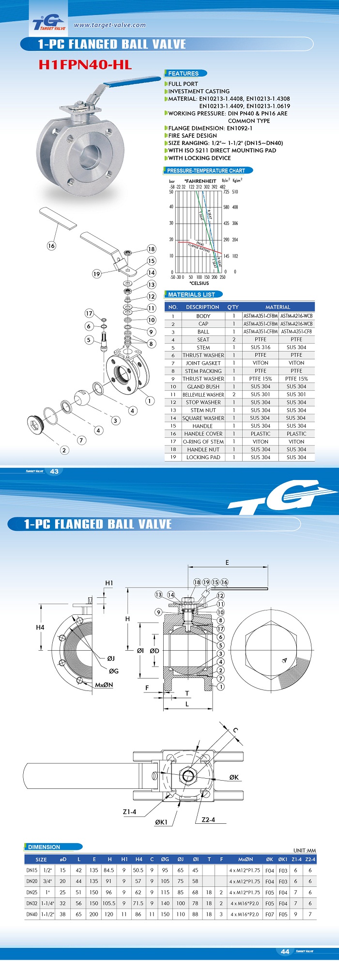 1-PC Flanged Ball Valve