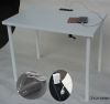 Computer table with USB charger and power sockets