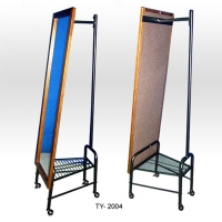 Floor-Standing Mirror With Garment Rack