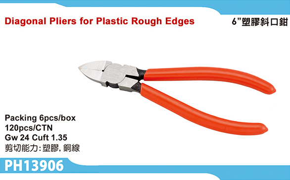 Diagonal Pliers for Plastic Rough Edges