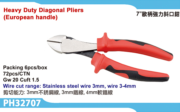 Heavy Duty Diagonal Pliers
(European Handle)