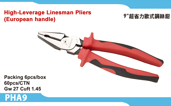 High-Leverage Linesman Pliers
(European handle)
