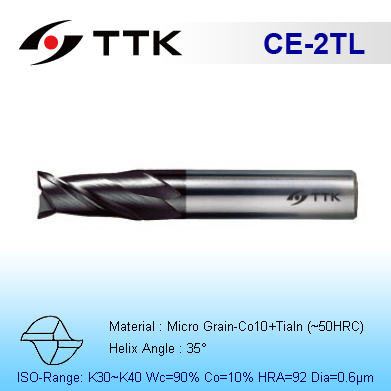 Fine Micro Grain Solid Carbide 2-Flute End Mill