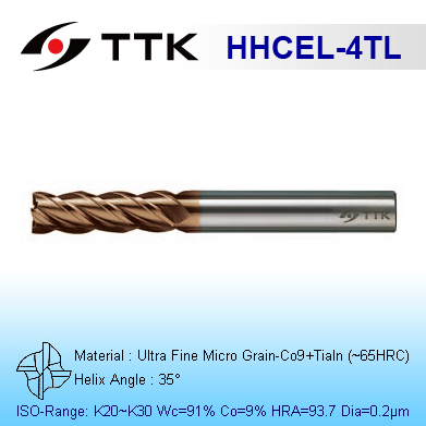 Ultra Fine Micro Grain Carbide 4-Flute End Mill Long Flute