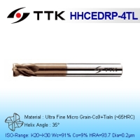 Ultra Fine Micro Grain Carbide 4-Flute<br>
Corner Radius Rib Processing Short FluteEnd Mill