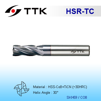 HSS Roughing End Mill
Fine Pitch, Round Profile HSS Roughing End Mill
Fine Pitch, Round Profile