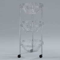 Fastener-free 3-basket Wire Rack Fastener-free 3-basket Wire Rack