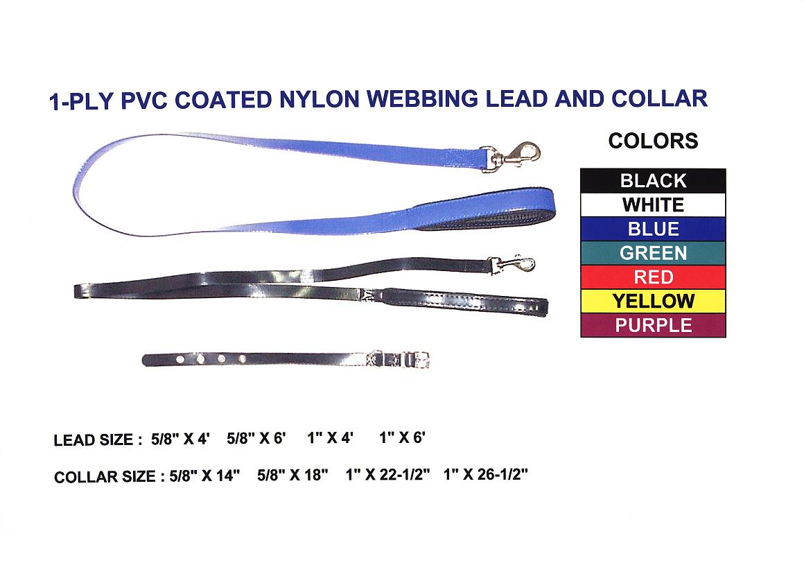 PVC COATED NYLON WEBBING LEAD AND COLLAR