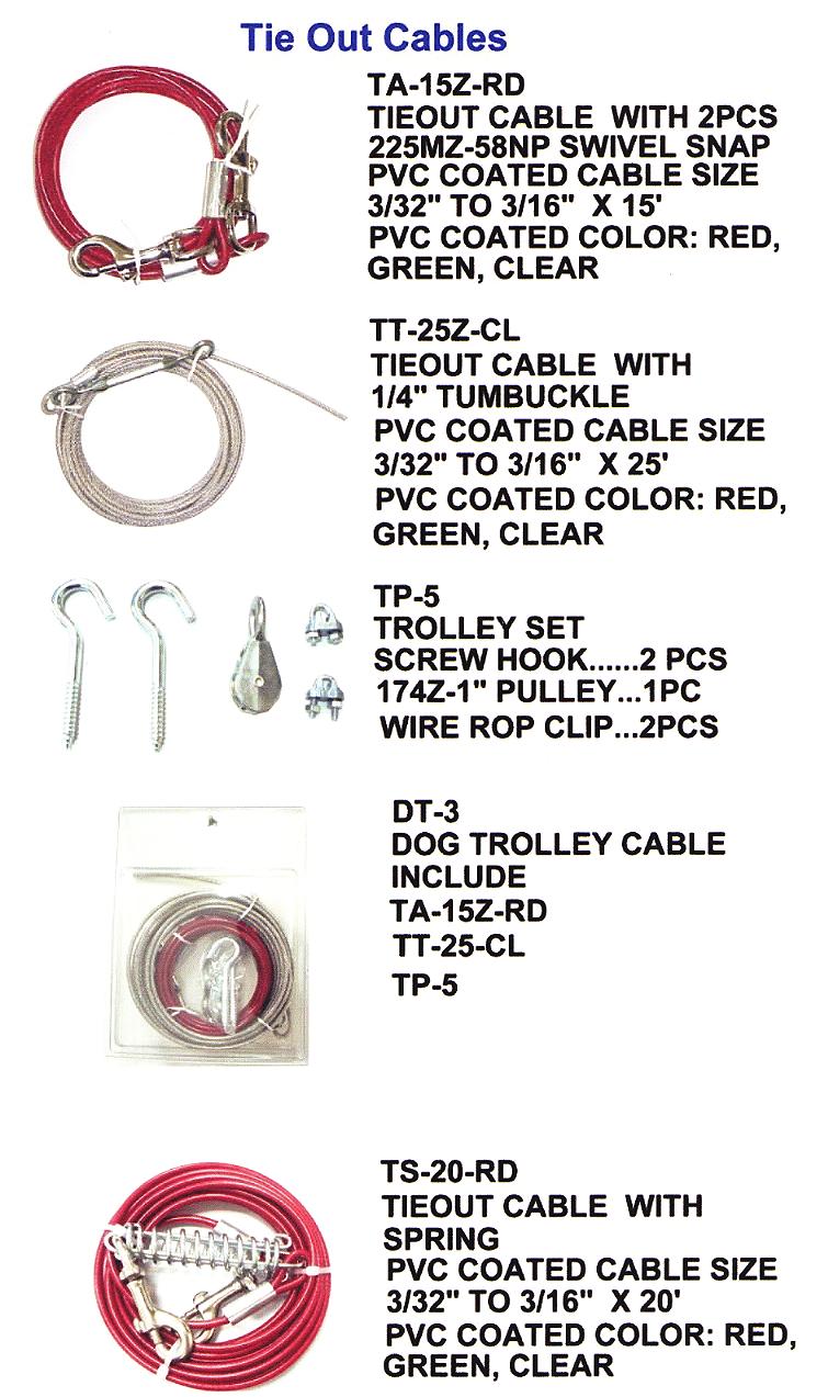 TIE OUT CABLE AND TROLLEY
