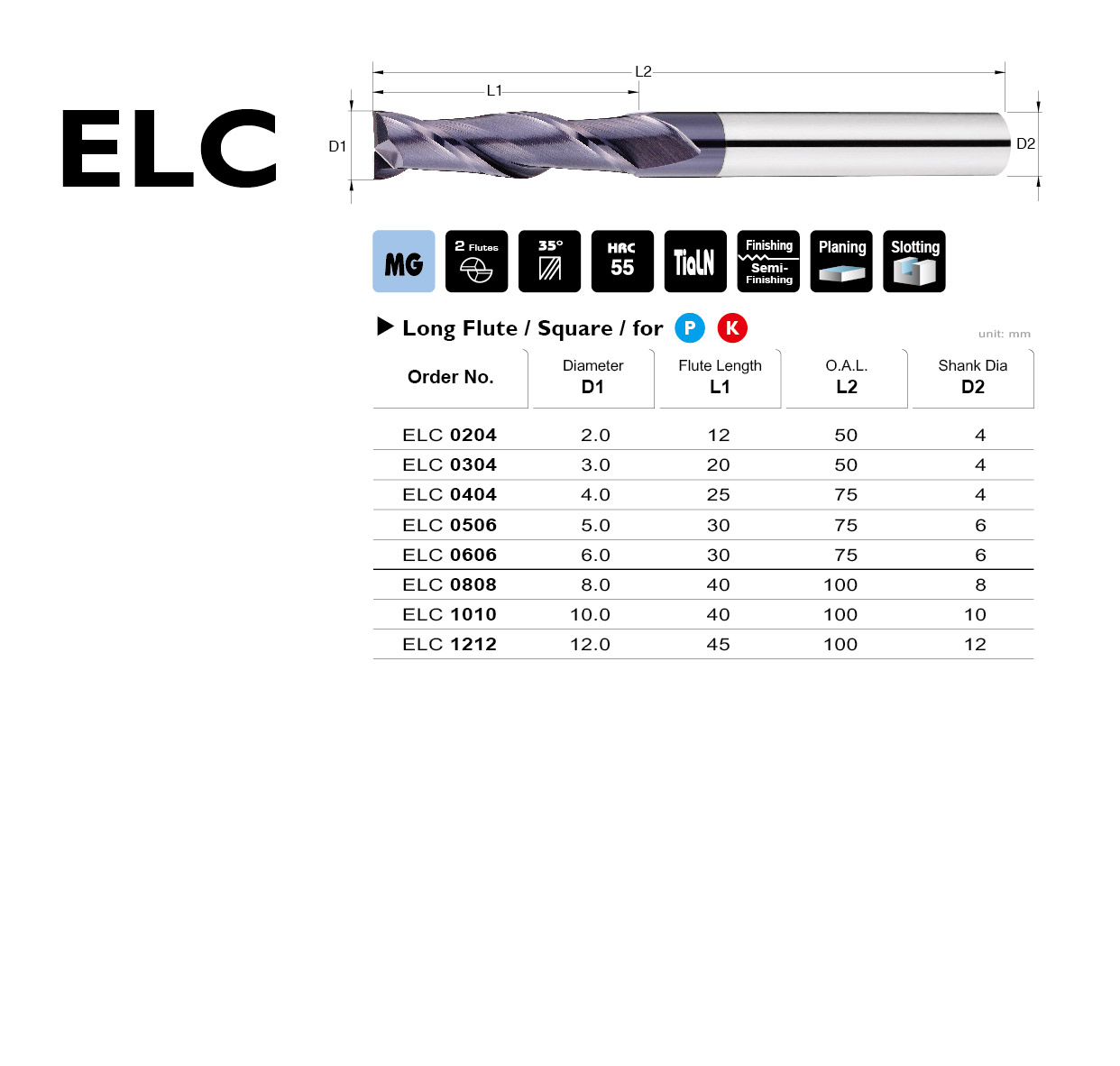 Long Flute Flat End Mills