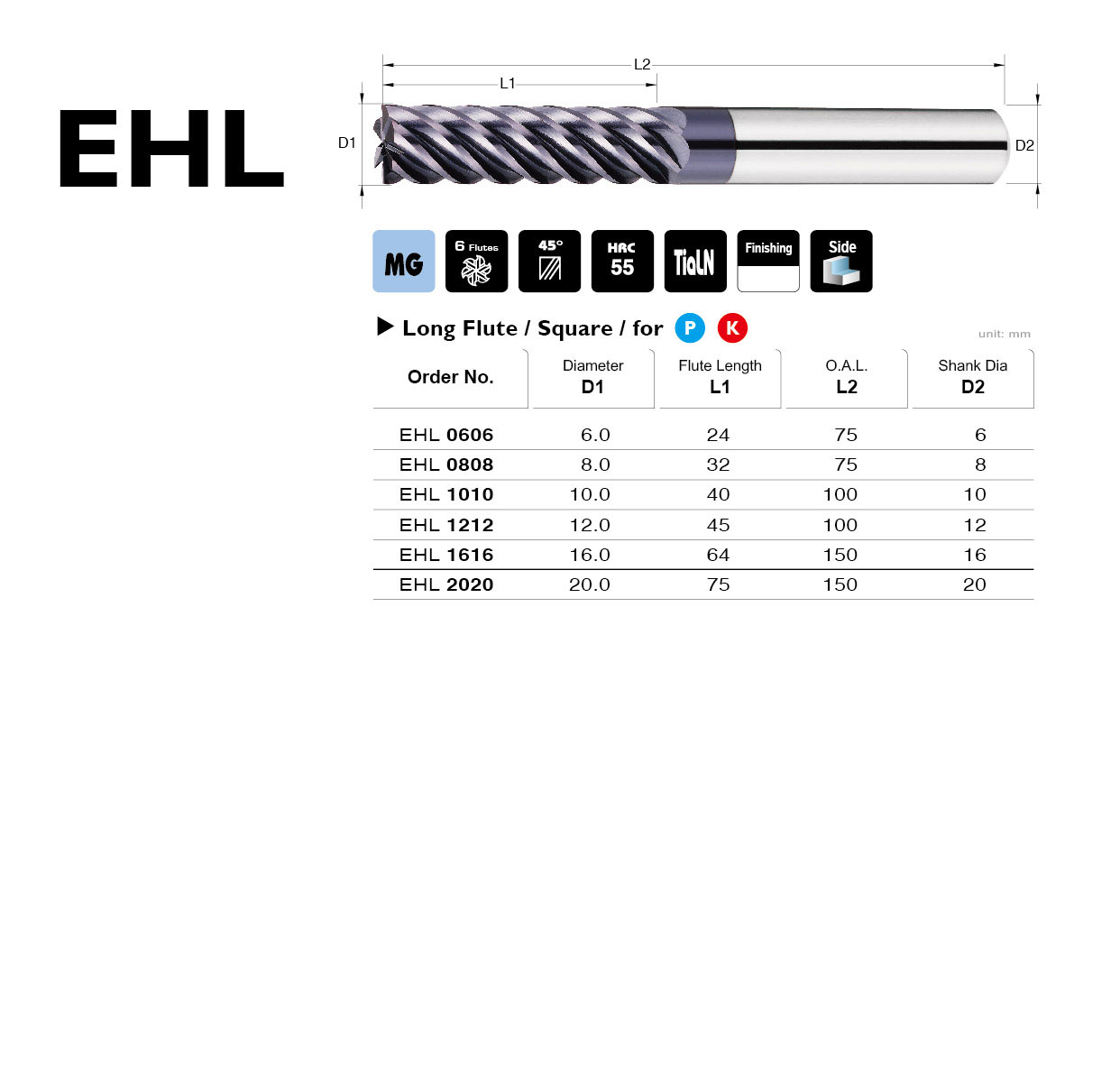 Long Flute Flat End Mills