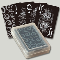 Black plastic playing cards