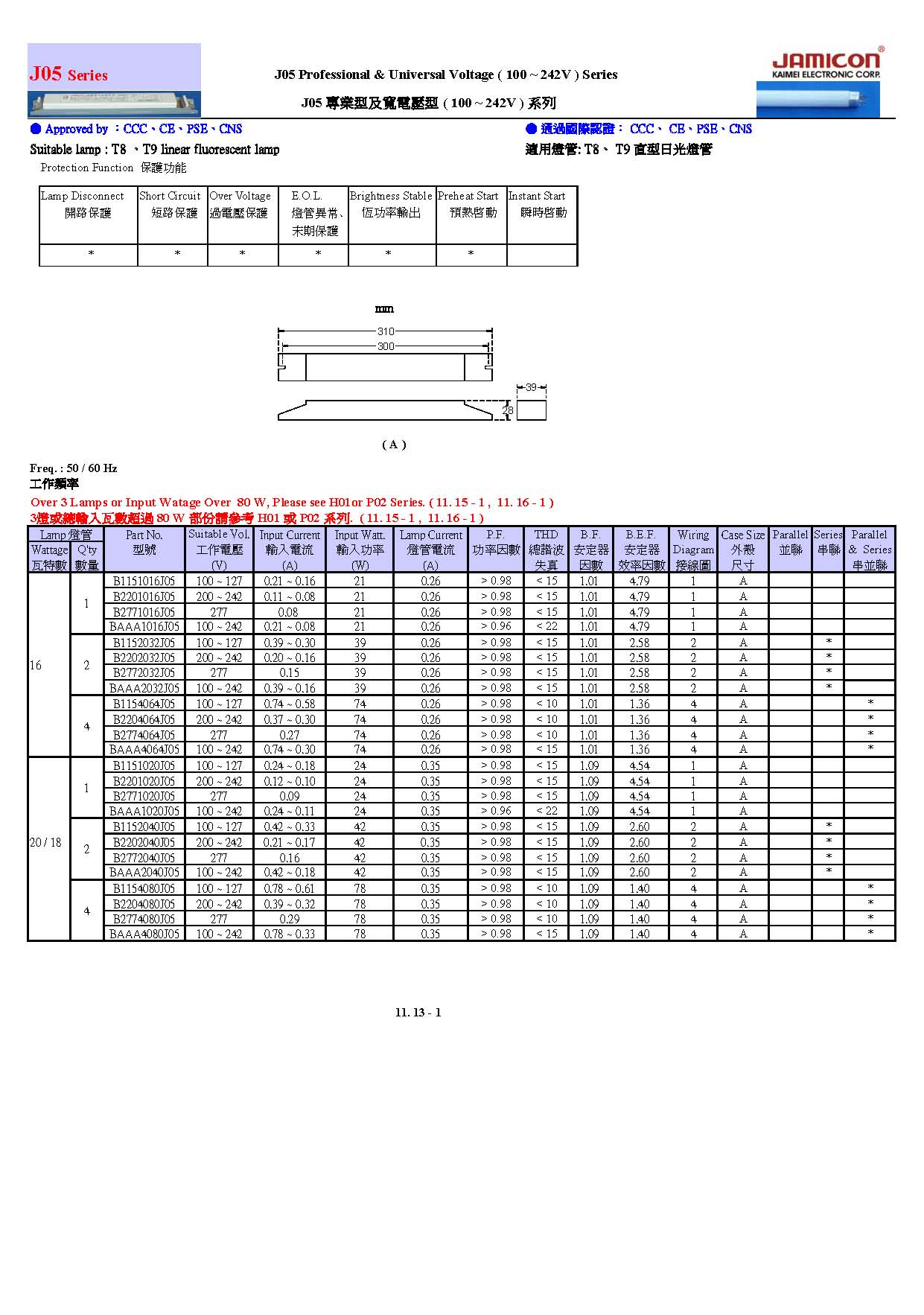 T8 Professional Electronic Ballast T8 Professional Electronic Ballast
