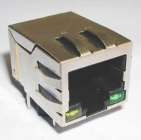 RJ45 Single Port with Transformer and LED 100MHz
