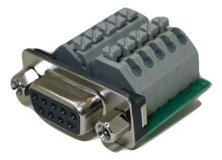 DB9 Female Connector for Field Termination with Screwless Terminal Block